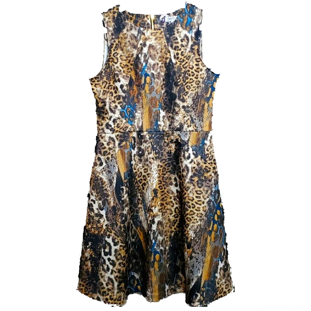 26) JENNIFER LOPEZ Animal Print Sleeveless Dress Sz. 10